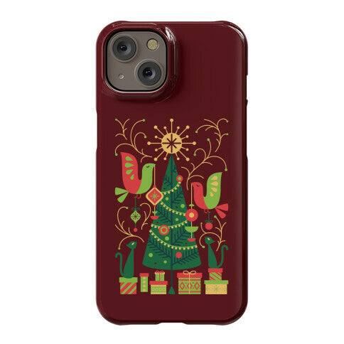 Vintage Christmas Tree Decorating Phone Case